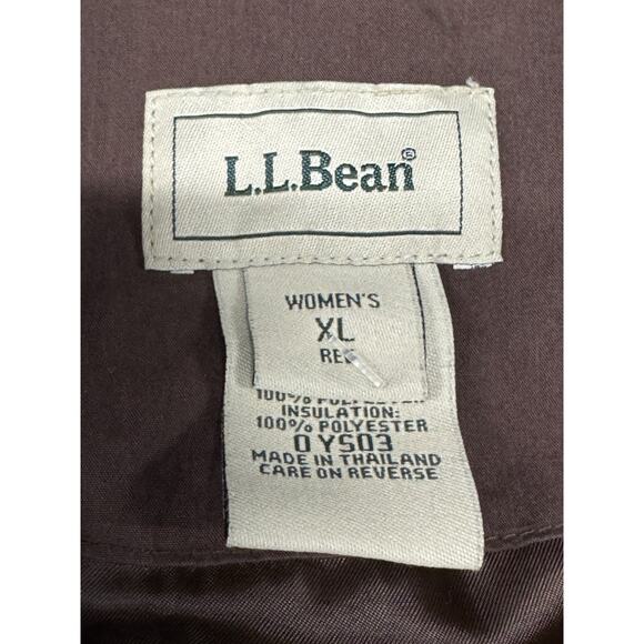 LL BEAN Quilted Barn Coat Women's XL Corduroy Collar Jacket Brown Thermore - Picture 2 of 13